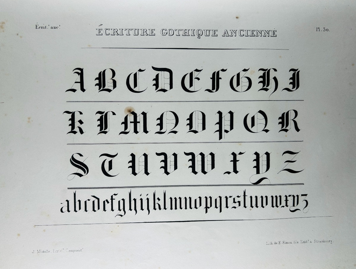 Midolle - Album Of The Middle Ages. Ancient Writings From Manuscripts. E. Simon, 1836.-photo-7