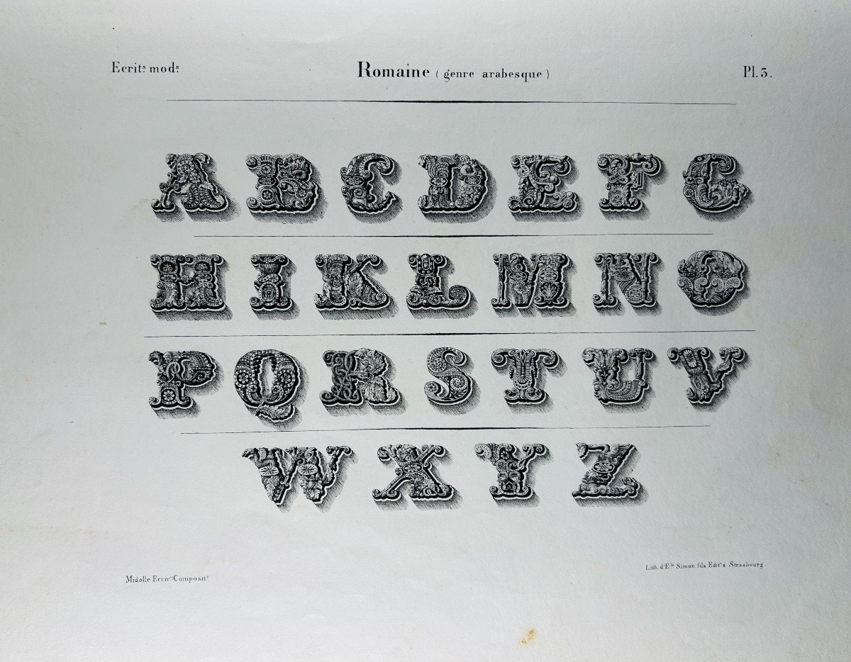 Midolle - Album Of The Middle Ages. Ancient Writings From Manuscripts. E. Simon, 1836.-photo-8