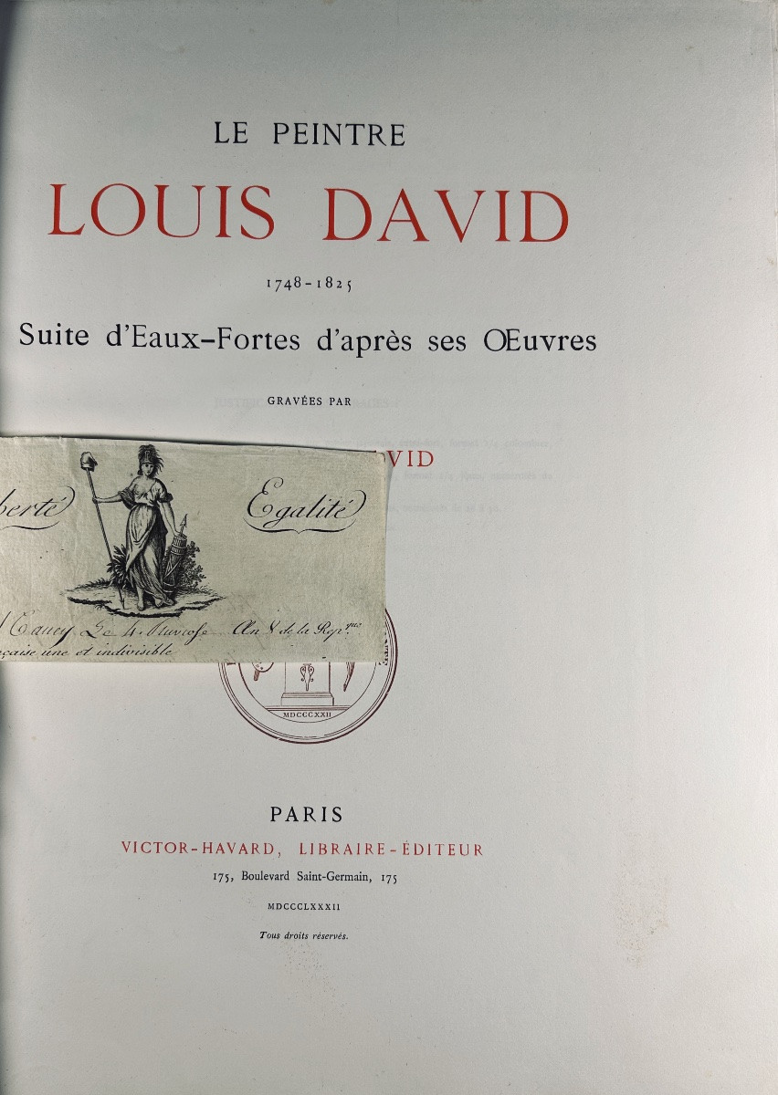 David (jules) - The Painter Louis David 1748-1825. Suite Of Eux-fortes. Victor-havard, 1882.-photo-2
