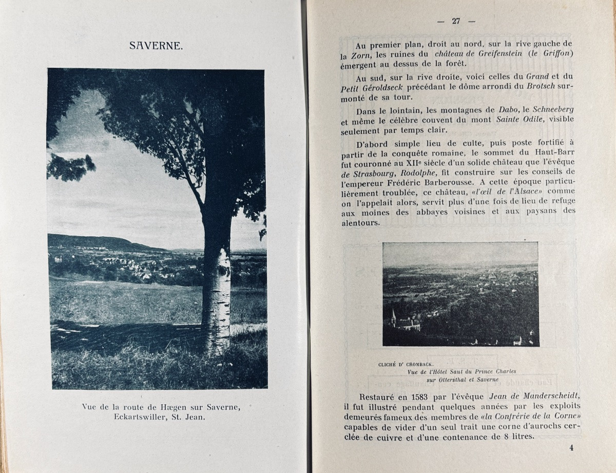 [saverne] - Guide To Saverne, Stambach, Lutzelbourg, Dabo, Wangenbourg, La Petite Pierre. 1927.-photo-2