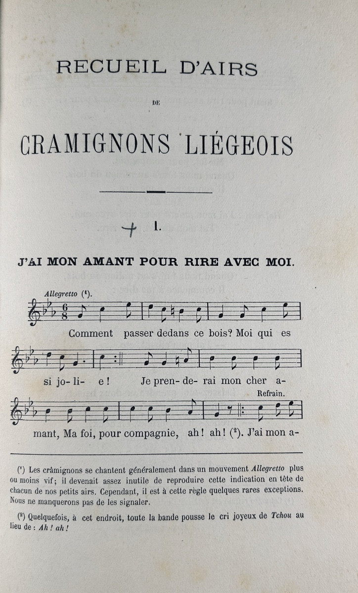 [terry (léonard), Chaumont (léopold)] - Collection Of Liège Folk Tunes. Liège, 1889.