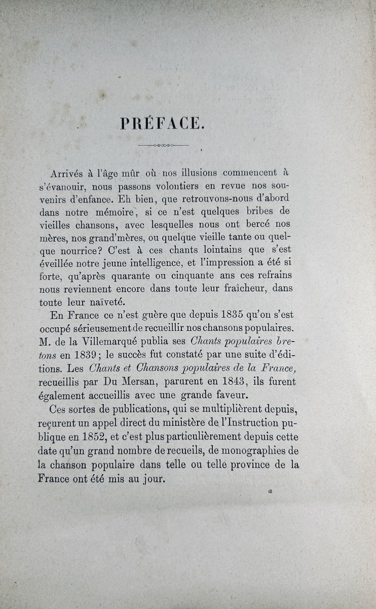 Weckerlin (jb) - Popular Song. Firmint Didot Et Cie, 1886, Half-cloth Binding In Havana Brown-photo-1