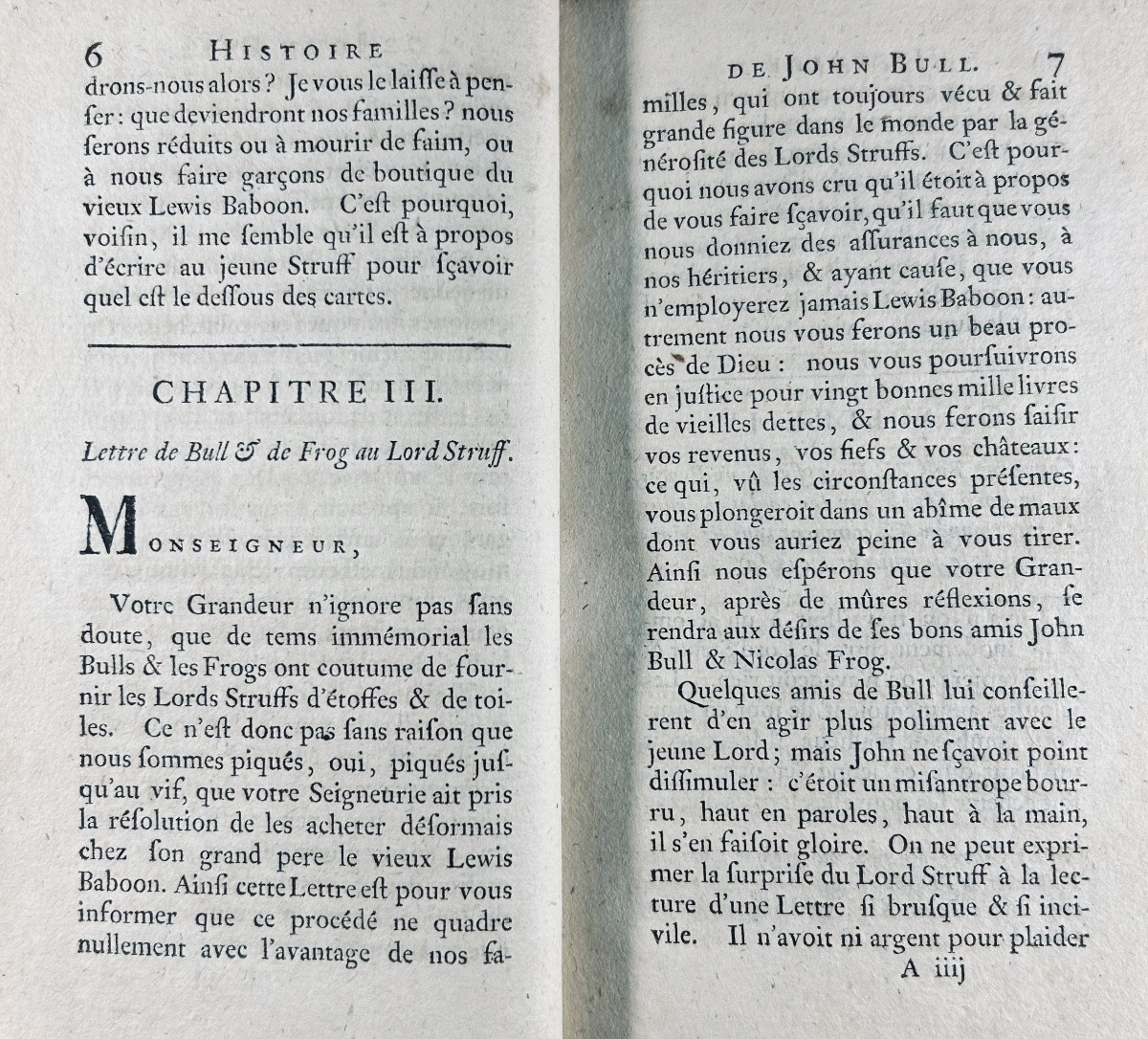 SWIFT & ARBUTHNOT - Le procès sans fin ou l'histoire de John Bull. Londres, Nourse, 1754, relié-photo-3
