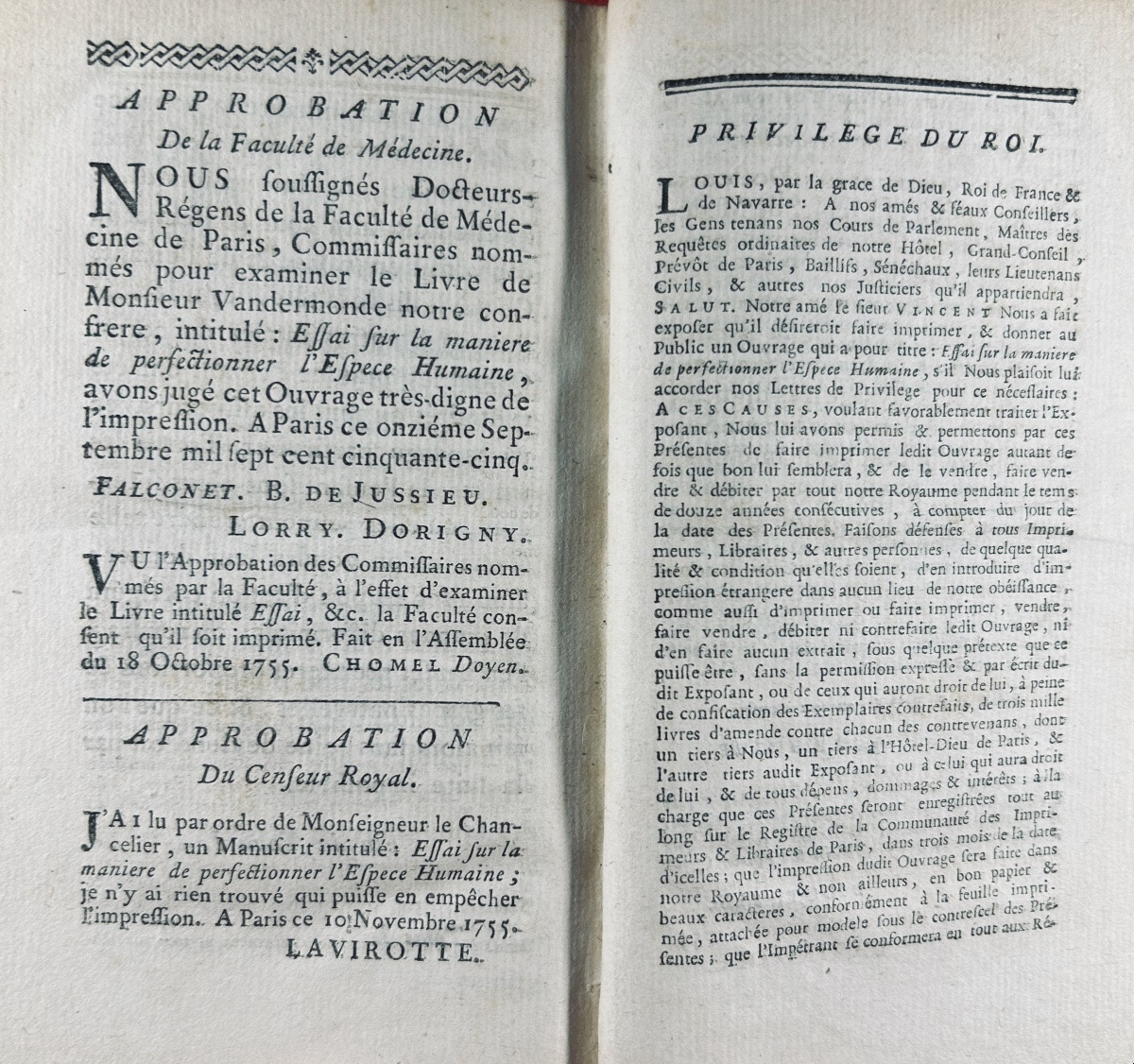 [VANDERMONDE (Charles-Augustin)] - Essai sur la manière de perfectionner l'espèce humaine. 1756-photo-4