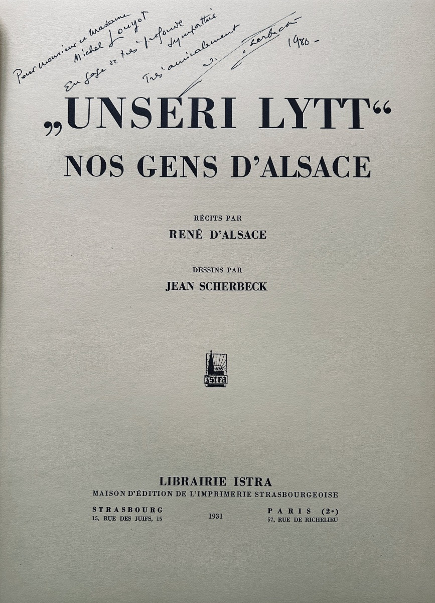 ALSACE (René d') - Unseri lytt, nos gens d'Alsace. Librairie Istra, 1931. Broché, bon état.-photo-2