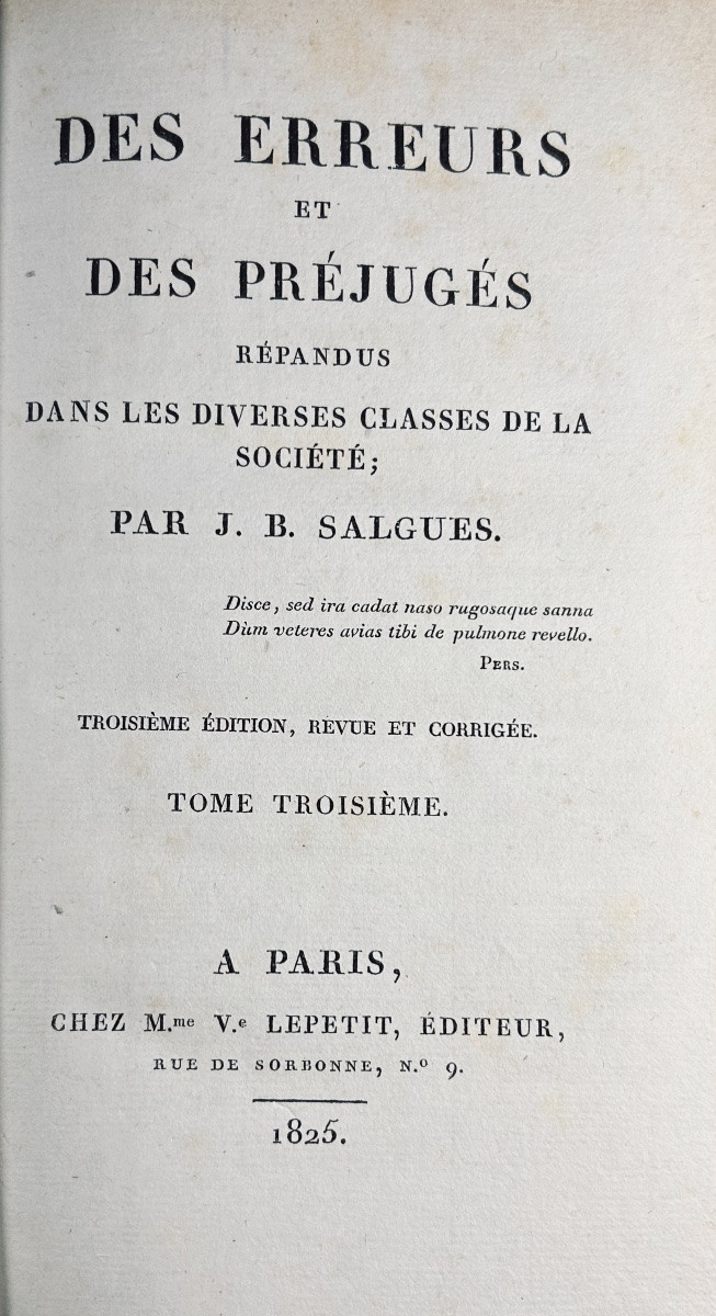 Salgues - Errors And Prejudices Widespread In The Various Classes Of Society. 1818.-photo-6