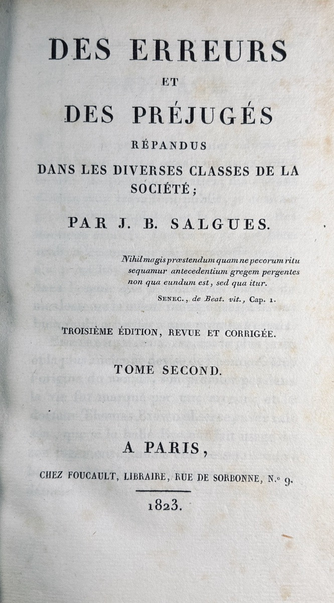 Salgues - Errors And Prejudices Widespread In The Various Classes Of Society. 1818.-photo-7