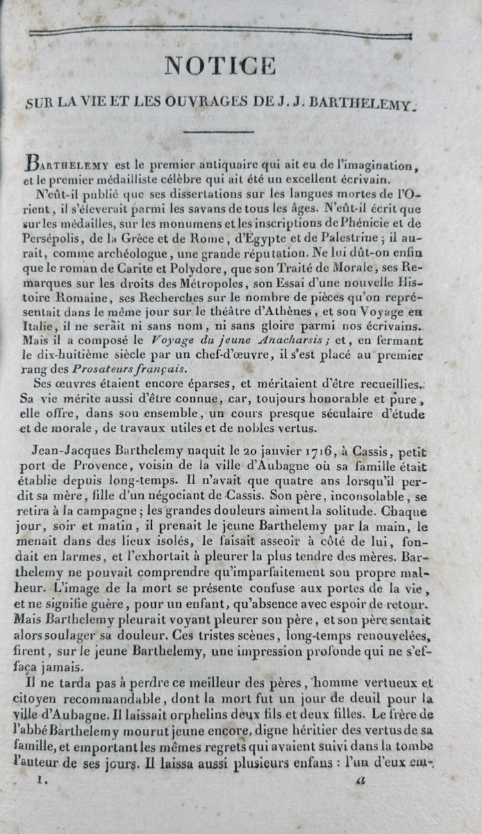 Barthélemy (j.-j.) - Works Of Barthélémy. At Belin And Bossange, 1821, Contemporary Binding.-photo-2