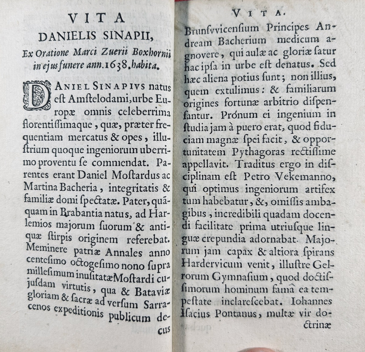 SINAPIO (Daniele) - Dissertationes ethicae. Chez Francis Hack, 1645, reliure du 19ème siècle.-photo-4