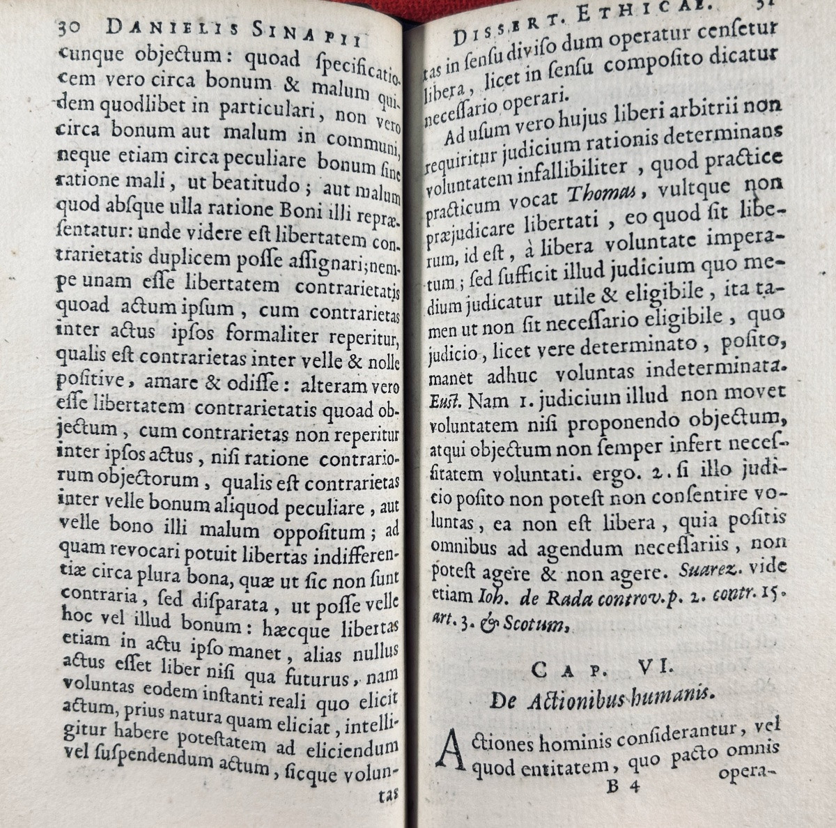 SINAPIO (Daniele) - Dissertationes ethicae. Chez Francis Hack, 1645, reliure du 19ème siècle.-photo-2