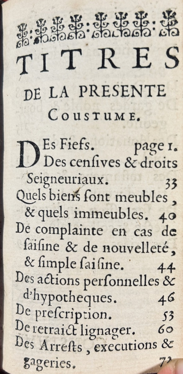 [DROIT] - Texte des coustumes de la prévosté de Paris. Chez Thierry, 1668, reliure maroquin.-photo-2
