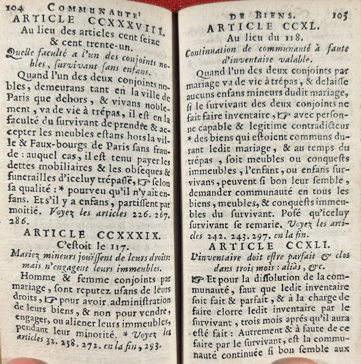 [DROIT] - Texte des coustumes de la prévosté de Paris. Chez Thierry, 1668, reliure maroquin.-photo-1