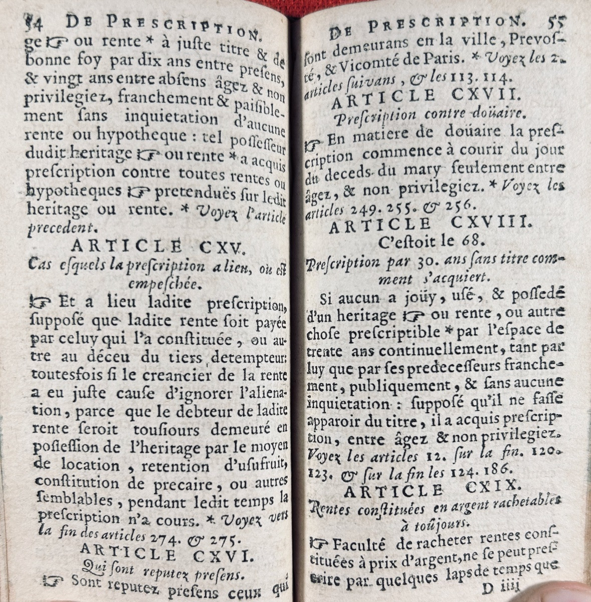 [DROIT] - Texte des coustumes de la prévosté de Paris. Chez Thierry, 1668, reliure maroquin.-photo-2