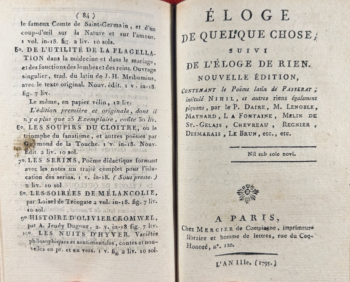 [anthology] The Hours Of Tivoli And The Elysium; Selection. At Mercier, 1795, Rooted Binding.-photo-3