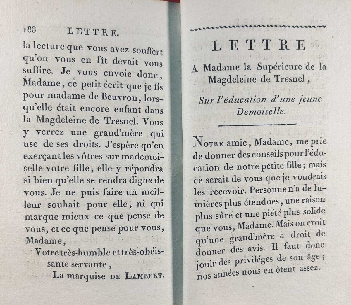 Lambert (marquise De) - Advice From A Mother To Her Son And Daughter. At Louis's, 1804. Bound.-photo-3