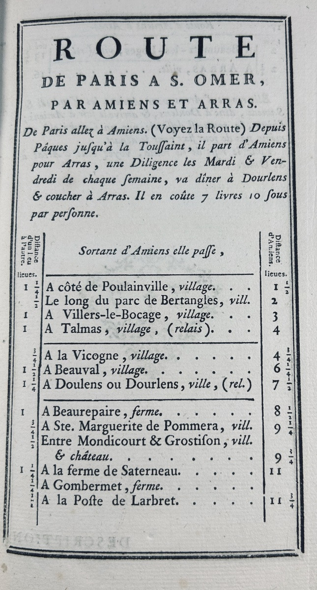 DENIS (Géographe) - Le conducteur français. Route de Saint-Omer & de Calais. Chez Ribou, 1787.-photo-3