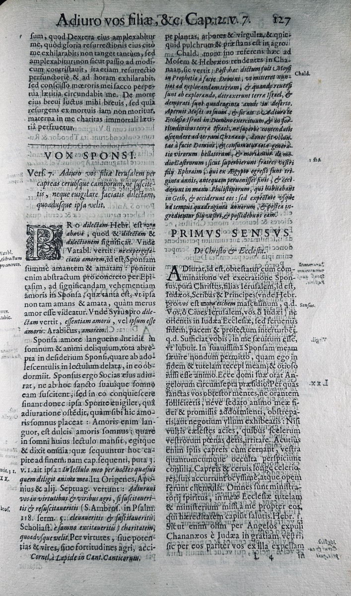 CORNELIUS A LAPIDE - Commentarii in Canticum Canticorum. Lyon, Chez Gabriel Boissat, 1637.-photo-2