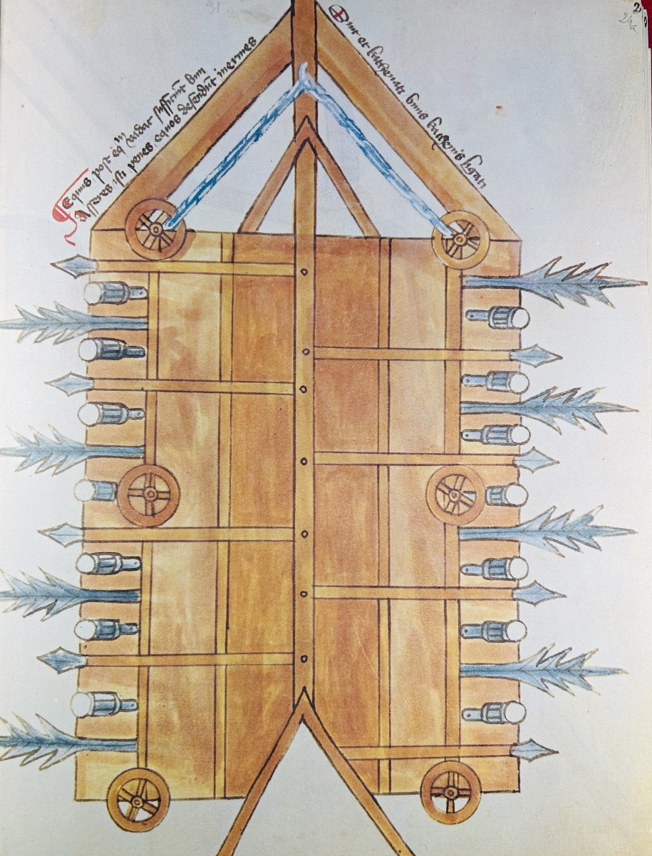 Kyeser Aus Eichtätt (conrad) - Bellifortis. 1967, Imitation 16th Century Vellum Binding.-photo-4