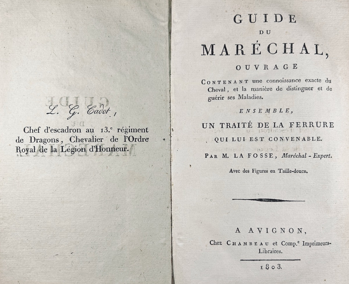 La Fosse (philippe-étienne) - Marshal's Guide. Chambeau Et Cie, 1803, Full Calf Binding.-photo-4