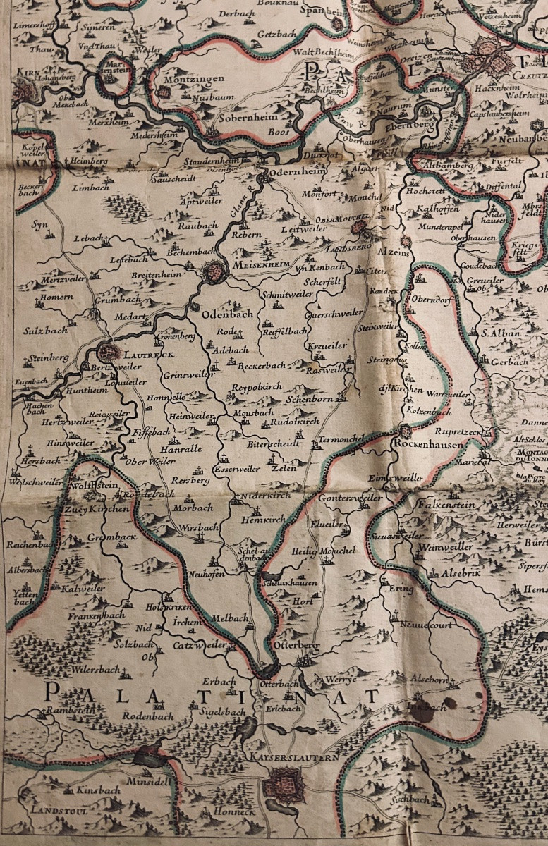 Map Of The Electorate Of Mainz Including The Palatinate. Circa 1780, Coloured Outlines.-photo-6