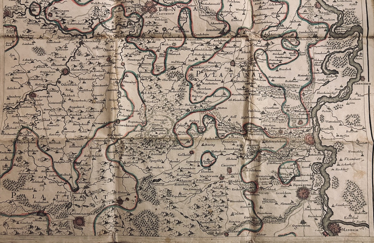 Map Of The Electorate Of Mainz Including The Palatinate. Circa 1780, Coloured Outlines.-photo-8