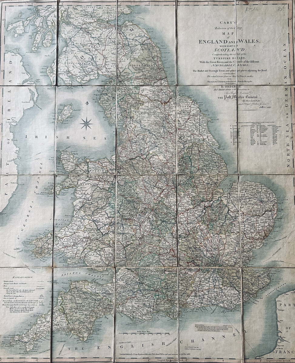 Cary - Cary's Reduction Of His Large Map Of England And Wales With Part Of Scotland. 1818