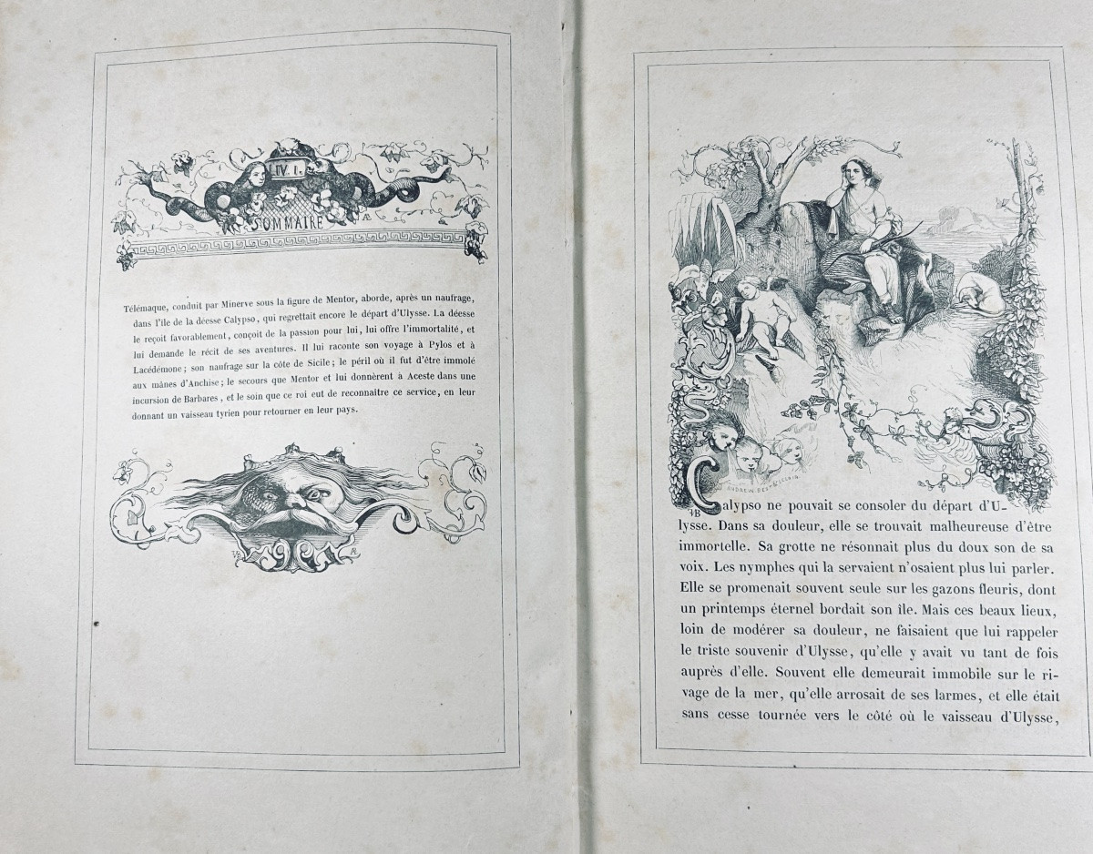 [BARON & CELESTIN NANTEUIL] - FÉNELON - Les aventures de Télémaque. Mallet, 1840, cartonnage.-photo-1