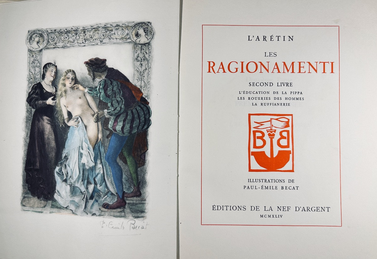 [bécat] - Aretin - Les Ragionamenti. La Nef d'Argent, 1944, Paperback, 2 Volumes.-photo-4