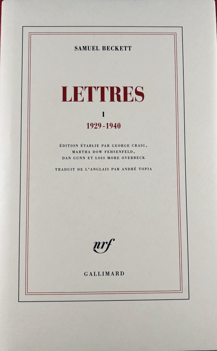 Beckett (samuel) - Letters 1, 2 And 3. Gallimard, 2014-2018. Publisher's Bindings With Dust Jackets.-photo-2