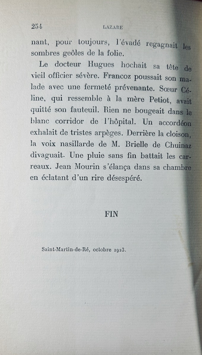 Béraud (henri) - Lazare. Albin Michel, 1924, Bound In Half Brown Basane, Numbered Copy.-photo-3
