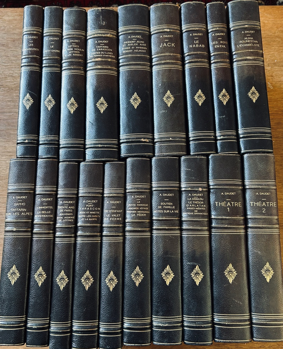 DAUDET (Alphonse) - Oeuvres complètes illustrées. Librairie de France, 1931, reliures d'éditeur-photo-4