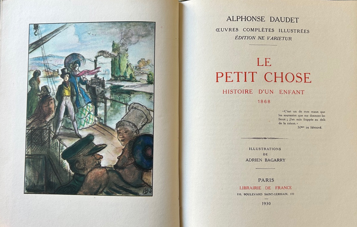 DAUDET (Alphonse) - Oeuvres complètes illustrées. Librairie de France, 1931, reliures d'éditeur-photo-2