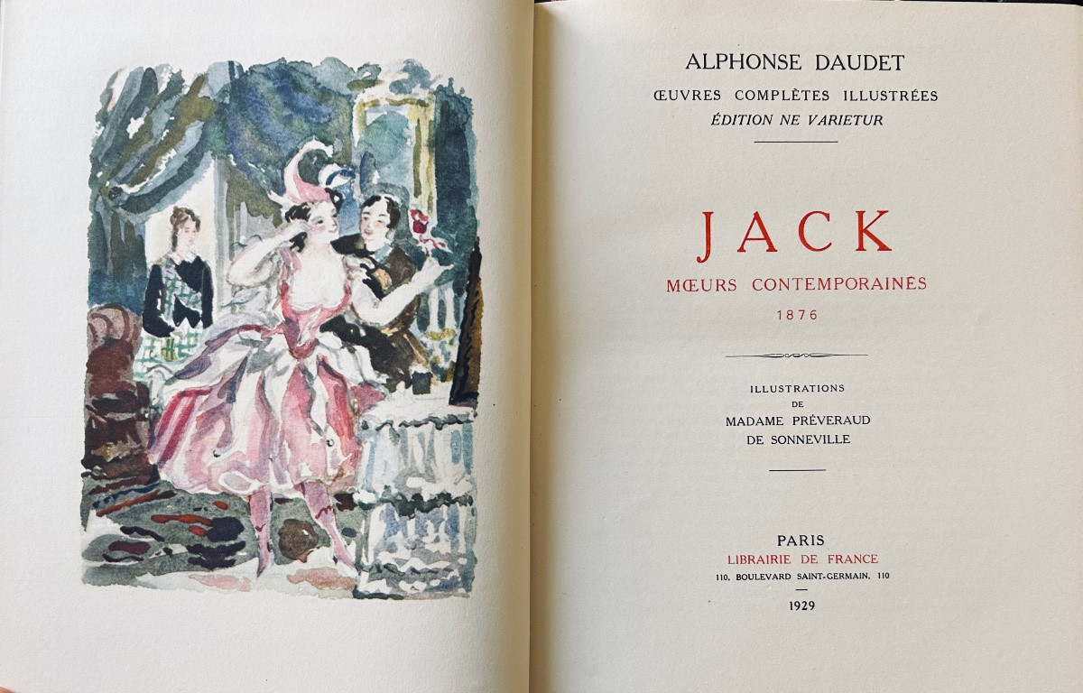 DAUDET (Alphonse) - Oeuvres complètes illustrées. Librairie de France, 1931, reliures d'éditeur-photo-5