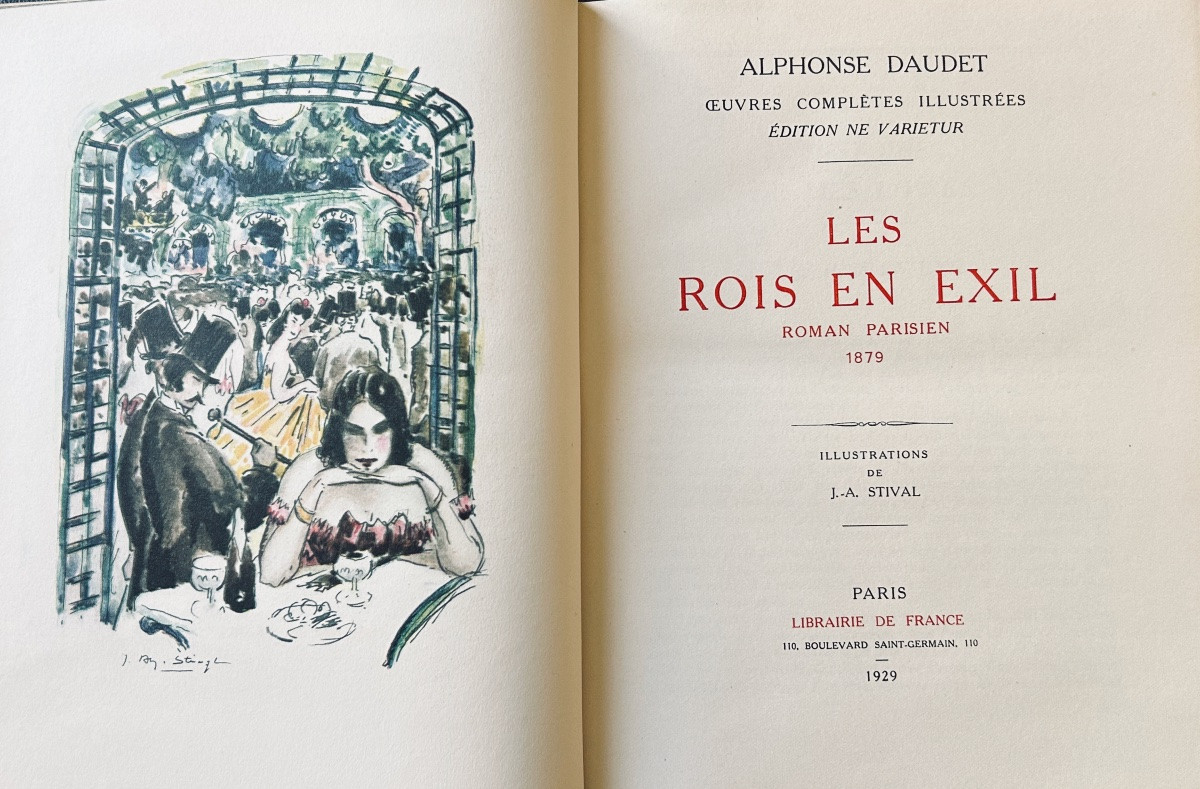 DAUDET (Alphonse) - Oeuvres complètes illustrées. Librairie de France, 1931, reliures d'éditeur-photo-7