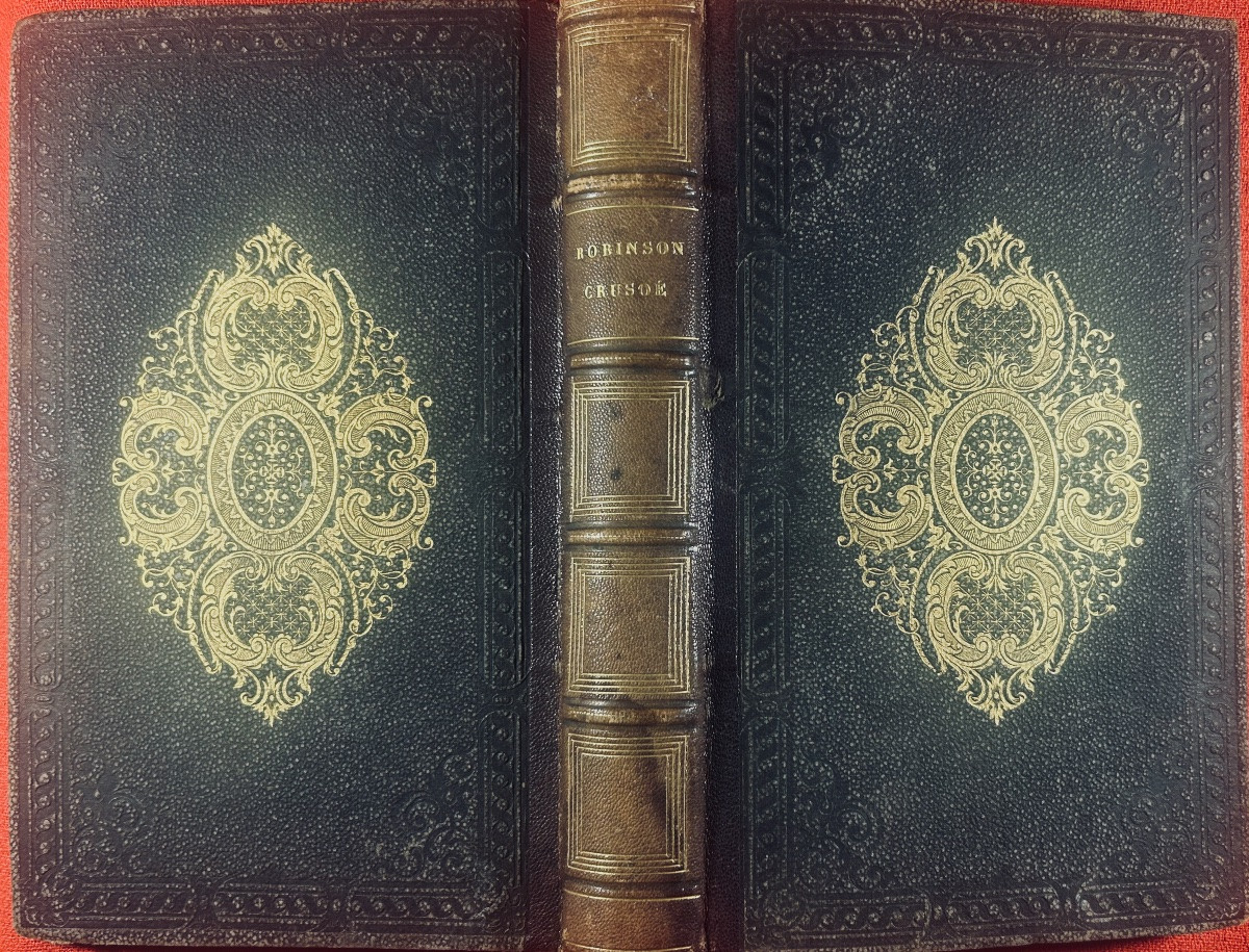 Defoe (daniel) - Adventures Of Robinson Crusoe. Lehuby, Circa 1850. Vintage Binding, Illustrated.-photo-2