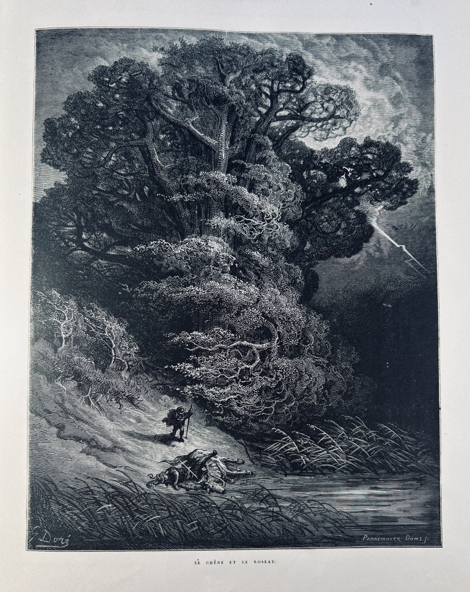 [DORÉ] - LA FONTAINE - Fables de La Fontaine. Hachette & Cie, 1868, cartonnage d'éditeur.-photo-1