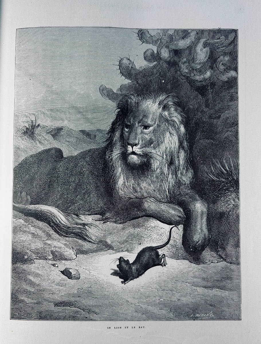 [DORÉ] - LA FONTAINE - Fables de La Fontaine. Hachette & Cie, 1868, cartonnage d'éditeur.-photo-4