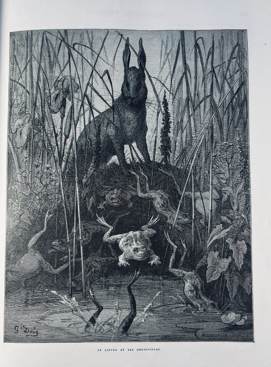 [DORÉ] - LA FONTAINE - Fables de La Fontaine. Hachette & Cie, 1868, cartonnage d'éditeur.-photo-5