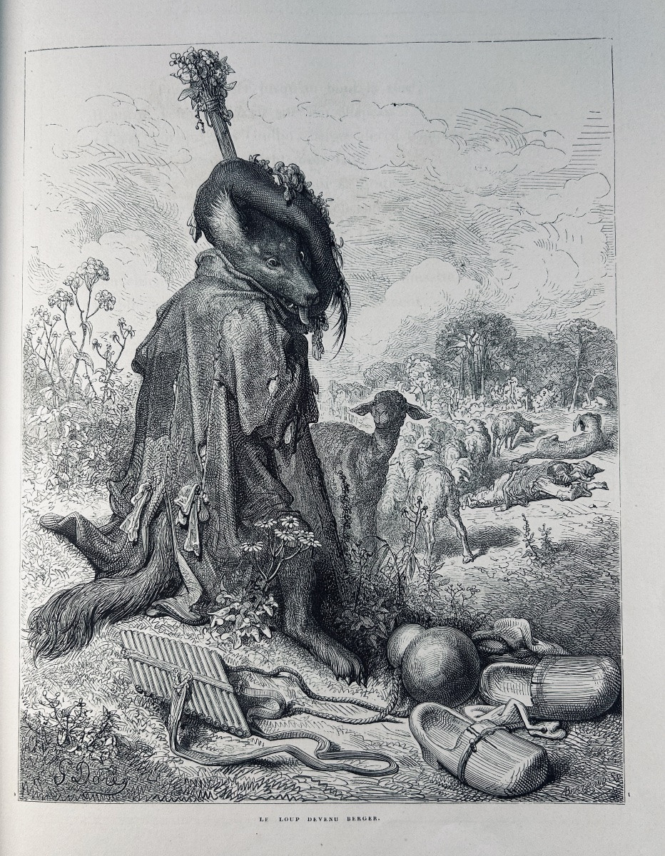 [DORÉ] - LA FONTAINE - Fables de La Fontaine. Hachette & Cie, 1868, cartonnage d'éditeur.-photo-7