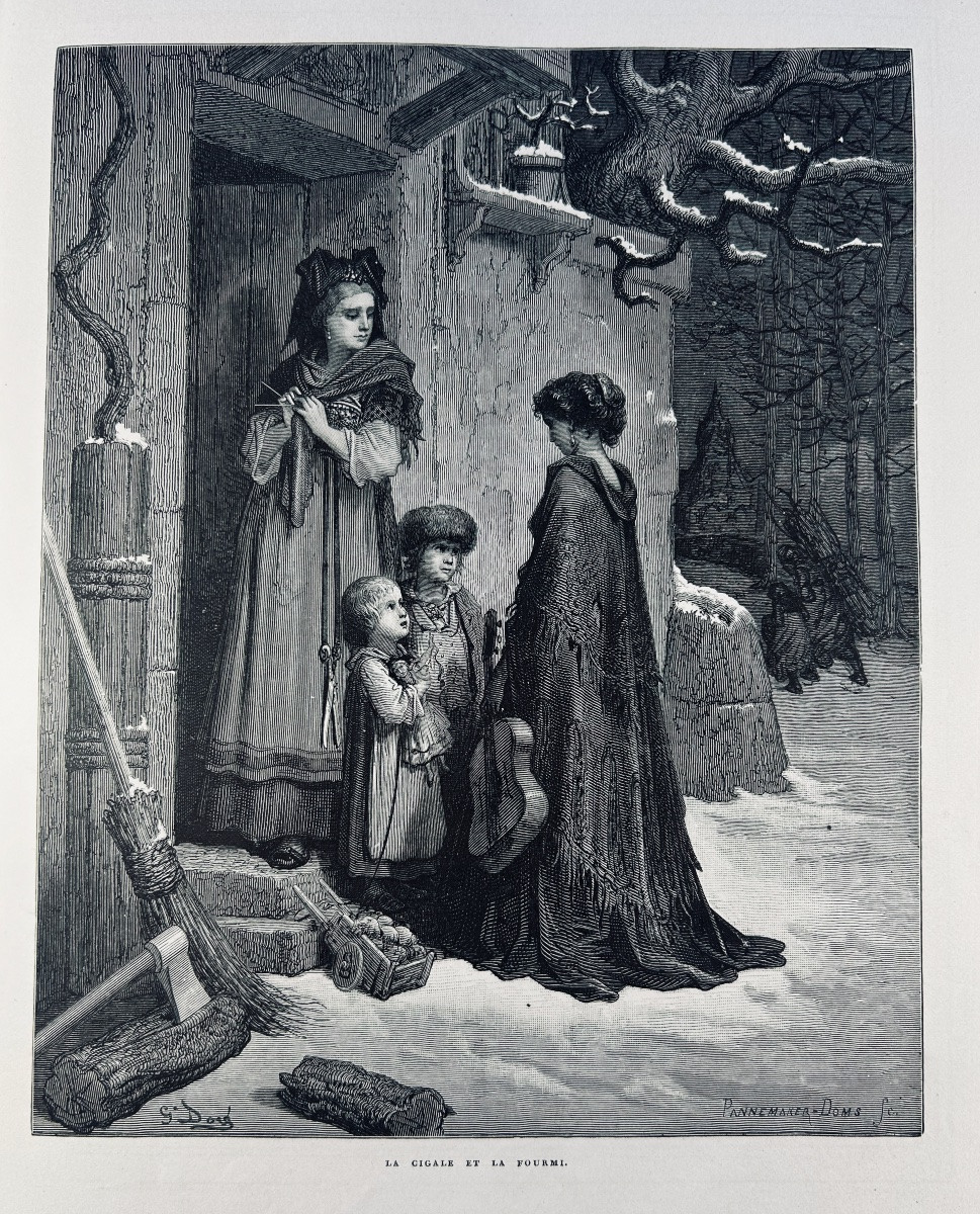 [DORÉ] - LA FONTAINE - Fables de La Fontaine. Hachette & Cie, 1868, cartonnage d'éditeur.-photo-8