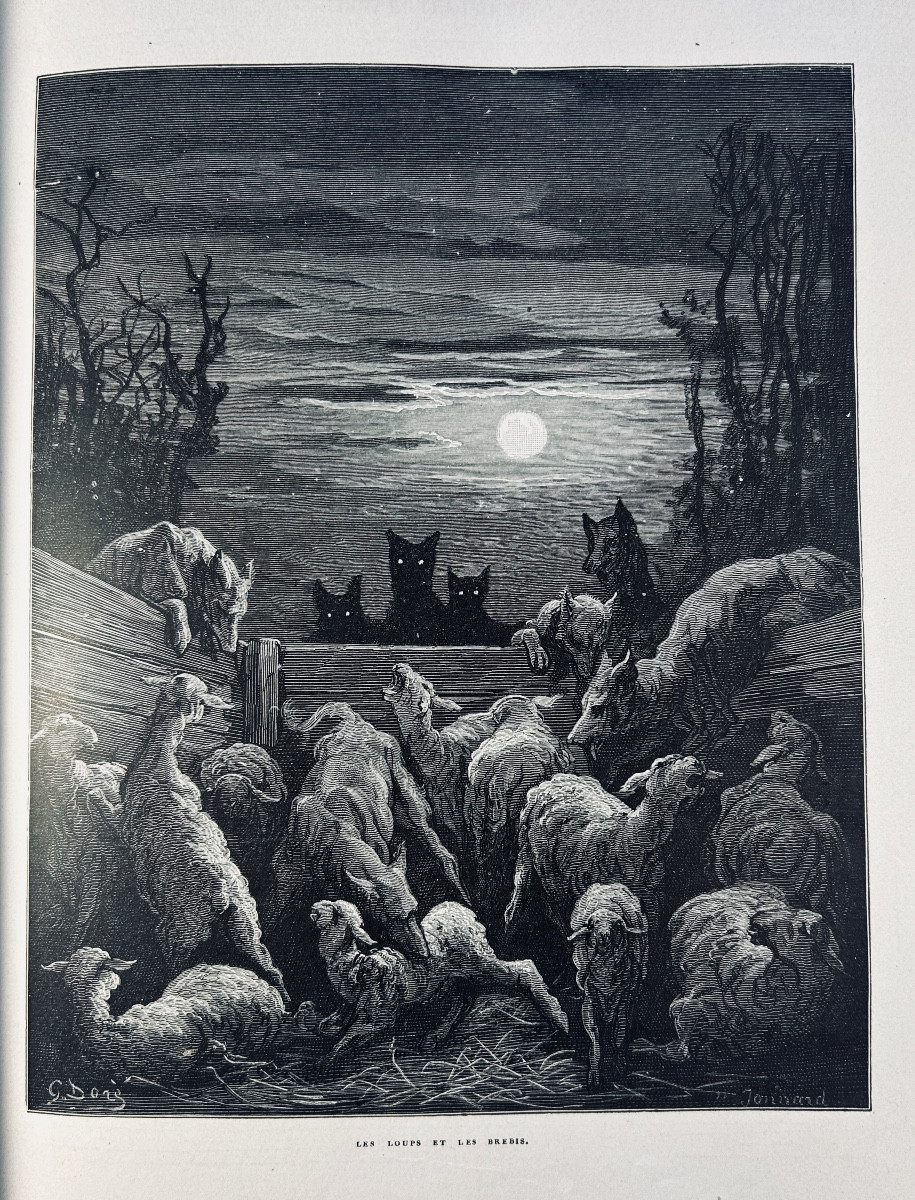 [DORÉ] - LA FONTAINE - Fables de La Fontaine. Hachette & Cie, 1868, cartonnage d'éditeur.
