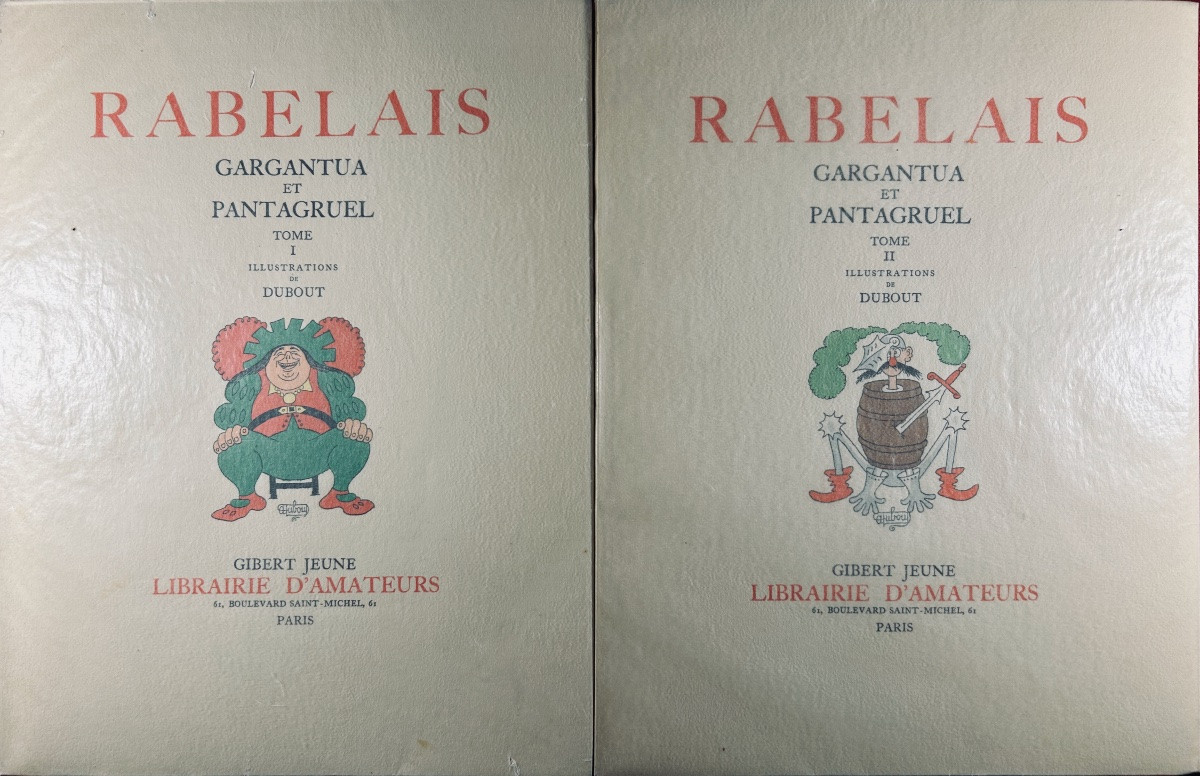 [DUBOUT] - RABELAIS - Gargantua et Pantagruel. Gibert Jeune, Librairie d'Amateurs, 1957, 2 vol.-photo-4