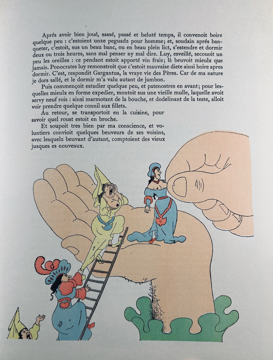 [DUBOUT] - RABELAIS - Gargantua et Pantagruel. Gibert Jeune, Librairie d'Amateurs, 1957, 2 vol.-photo-3