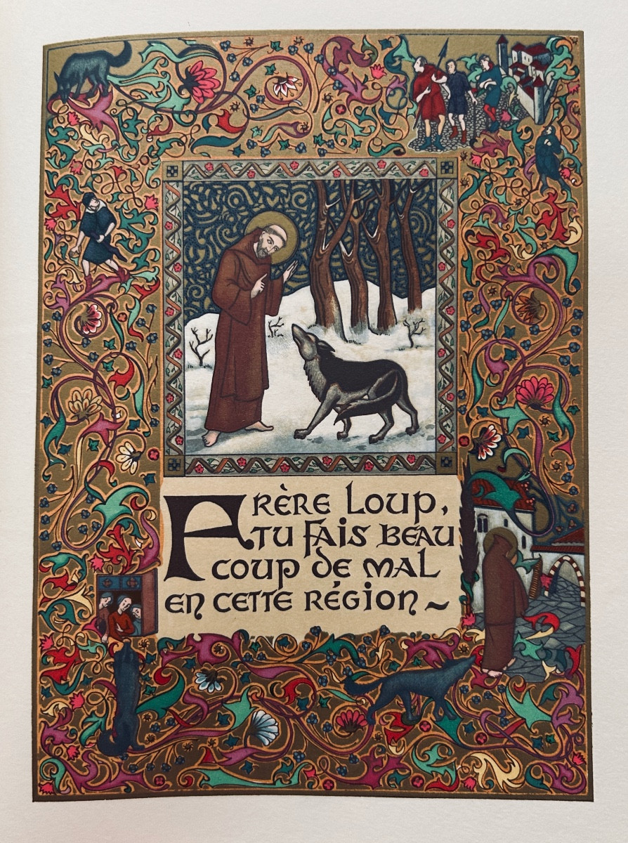 [DUSSARTHOU] - D'ASSISE (Saint-François) - Les Fioretti. 1965, reliure d'éditeur.-photo-4