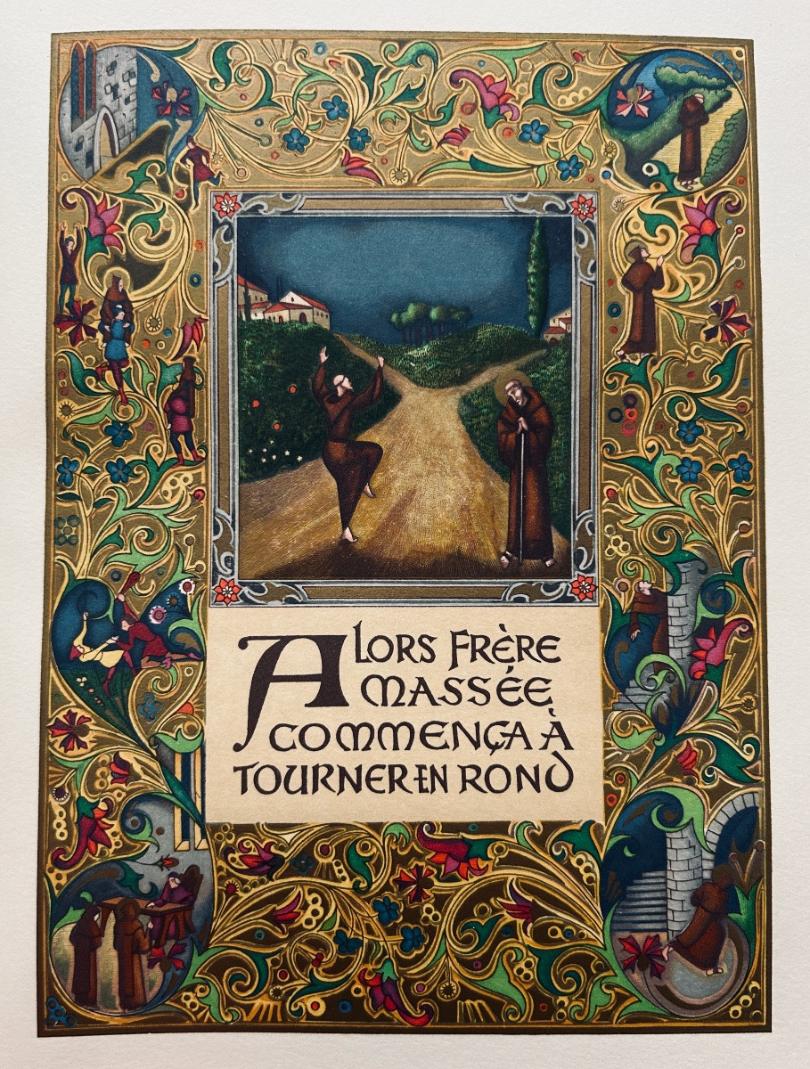 [DUSSARTHOU] - D'ASSISE (Saint-François) - Les Fioretti. 1965, reliure d'éditeur.-photo-3