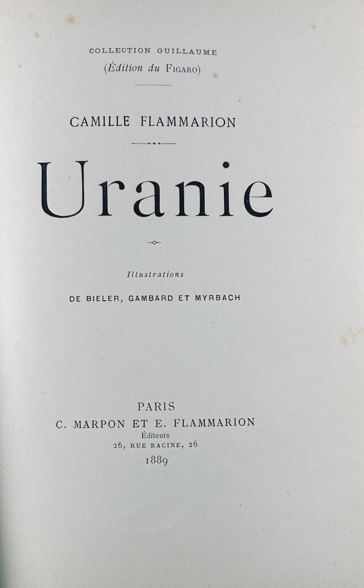 FLAMMARION (Camille) - Uranie. Marpon et Flammarion, 1889, cartonnage d'éditeur, illustré.-photo-2