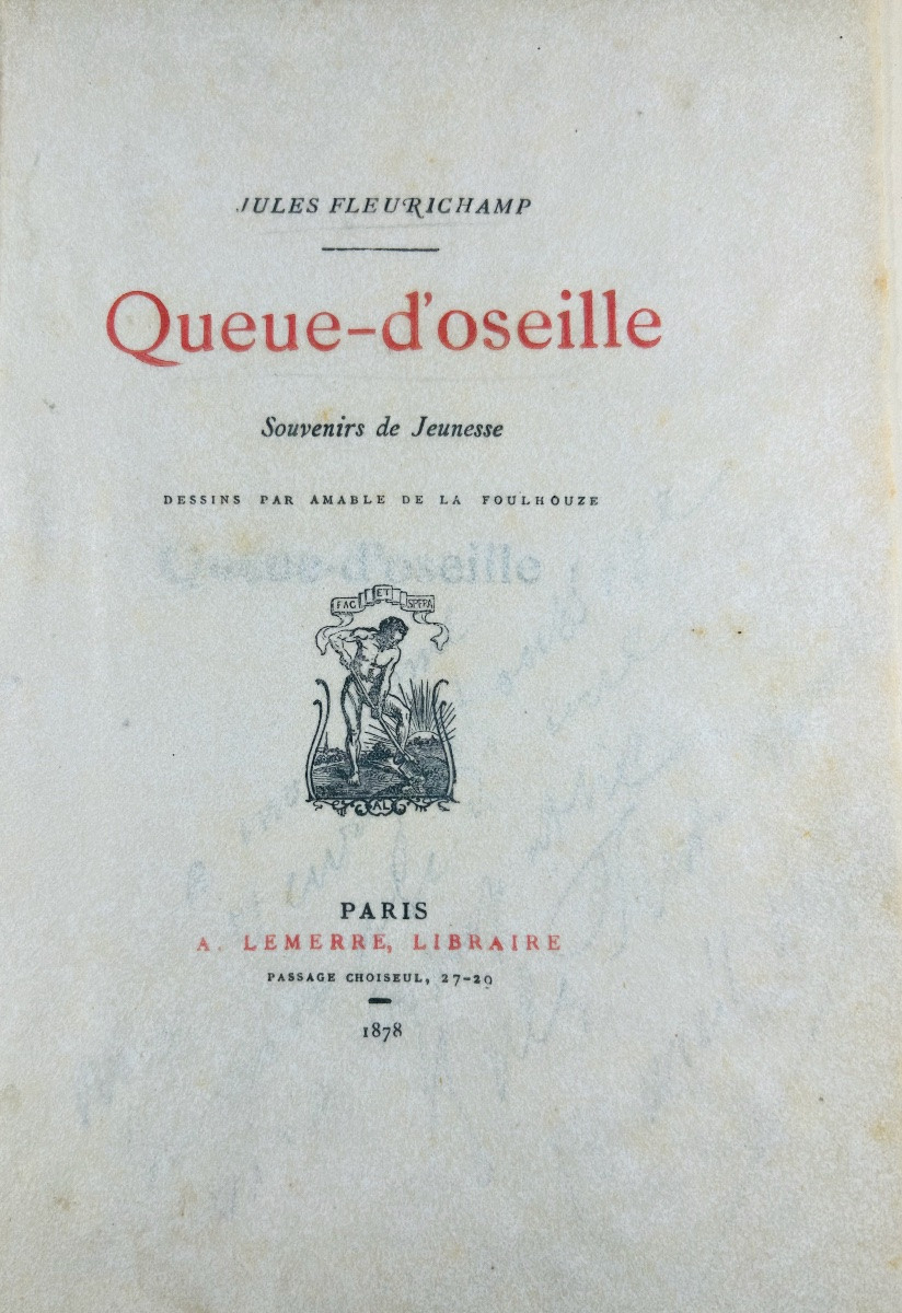 FLEURICHAMP - Queue-d'oseille. Souvenirs de jeunesse. Lemerre, 1878, illustration de FOULHOUSE.-photo-2