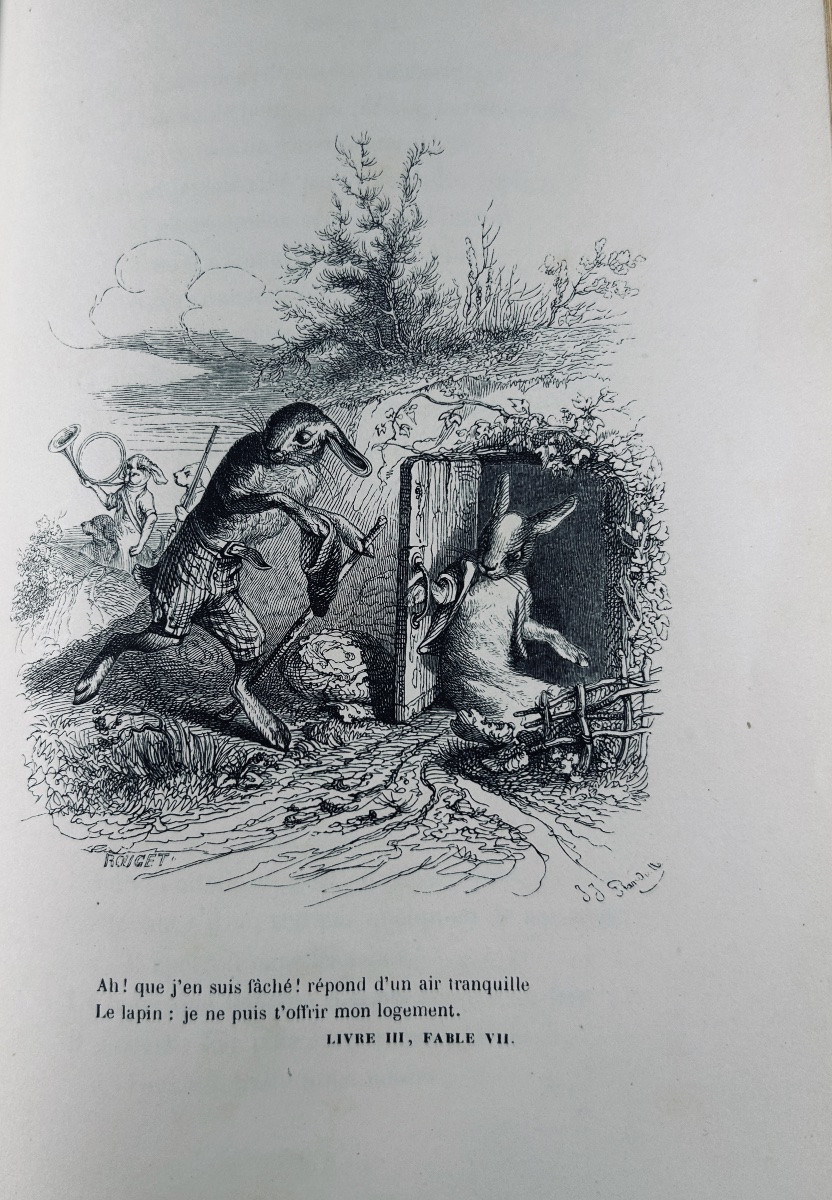 Florian - Florian's Fables. Followed By Tobie And Ruth. Dubochet, 1843, Illustrated By Grandville-photo-3