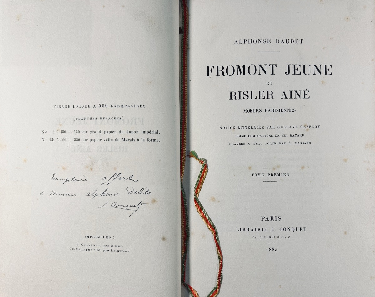 Daudet (alphonse) - Fromont Jeune And Risler Ainé. Moeurs Parisiennes. Conquet, 1885, Bound.-photo-4