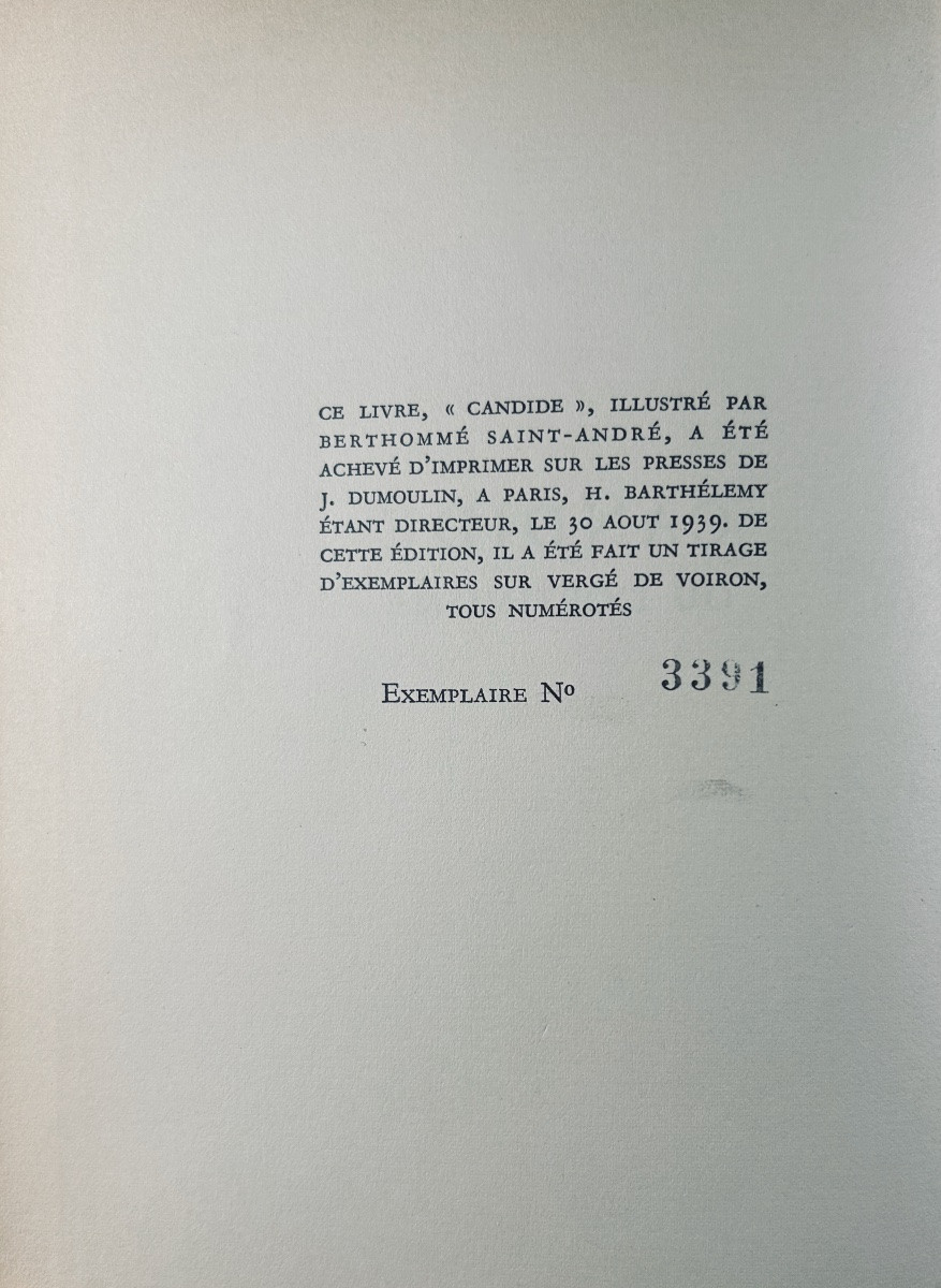 Voltaire - Candide Ou l'Optimisme. Rombaldi, 1939, With A Frontispiece By Bertommé Saint-andré.-photo-3